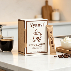 Café Keto Instantáneo en Polvo de Marca Privada OEM, a Base de Plantas, Natural Vigor, 10g*10 Sobres, Caja de Papel Kraft - Product Image 6