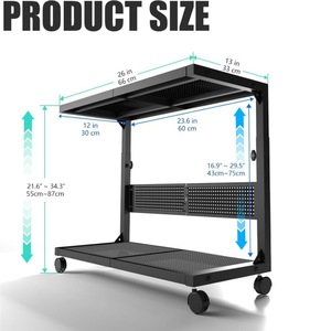 <b>Computer</b> tower stand, height adjustable, printer stand with wheels, pegboard game PC stand, mouse pad <b>accessory</b>. - Product Image 3