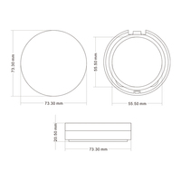Poudre compacte ronde magnétique à 2 couches avec miroir, couleur blanche, 50mm 10g
