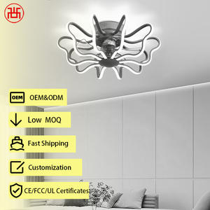 Ventilador de Techo LED Eléctrico de Estilo Nórdico, 6 Velocidades, Control Remoto por Aplicación, Cuerpo de Lámpara de Plástico Silencioso, Luz Inteligente Moderna para Dormitorio y Hotel - Product Image 1