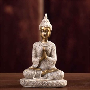 Buddha <span class=keywords><strong>Statue</strong></span> Meditating Seated Carving Figurine Resin Craft for Home Desktop Decoration Ornament - Product Image 5