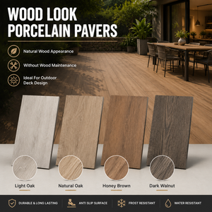 Baldosas de Porcelana con Aspecto de <span class=keywords><strong>Madera</strong></span> de 18 mm, Baldosas para Terraza Exterior, Suelo con Efecto de <span class=keywords><strong>Madera</strong></span> Natural para Jardín y Paisajismo - Product Image 1