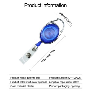 DEYIKEY circulaire 34mm <span class=keywords><strong>extensible</strong></span> 600mm <span class=keywords><strong>porte</strong></span>-<span class=keywords><strong>badge</strong></span>, insigne en forme de défilement, cadeau accessoire d'infirmière YOYO Transparent - Product Image 4