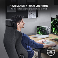 Chaise de jeu Razer de haute qualité, noire, style course, réglable, avec barre en filet, dossier haut en cuir, inclinable, design moderne