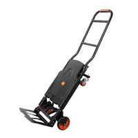 Carro de empuje manual plegable de acero y plástico, carro de plataforma para uso de herramientas y acampada, conveniente para ir de compras