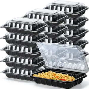 Couvercles de boîte à repas en plastique pour stockage de préparation des aliments Boîtes à lunch jetables à 1 compartiment Boîte à bento de qualité alimentaire Conteneur de préparation de repas réutilisable