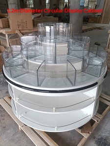 Vitrine de présentation ronde robuste en bois pour supermarché, pour aliments en vrac et bonbons, fruits secs et céréales - Product Image 4