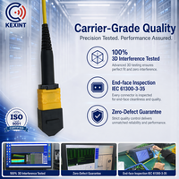 Kabel Patch Fiber Optik Kexint 144 Core MPO MTP Trunk Single Mode OS2 Jaket LSZH Kuning Teruji 3D Kepadatan Tinggi