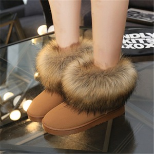 รองเท้าบูทขนปุยแรคคูนสำหรับผู้หญิงแฟชั่นฤดูหนาว - Product Image 5