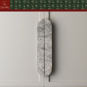 Gabinete de Doble Puerta GOLDKING con Tiradores Ovalados de Mármol, Color Rosso Grigio Emperador, Fabricación Personalizada OEM ODM Directo de Fábrica - Product Image 6