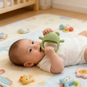 2026 Novedad Mordedores de Silicona Suave para Bebés 0-24 Meses, Masaje de Encías, Alivio, Prevención de Caídas, Base de Succión Segura - Product Image 1
