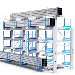 Étagères télescopiques robustes pour le stockage en entrepôt de tubes, profilés et tuyaux en acier - Product Image 4