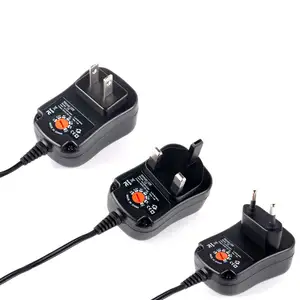 Sertifikat CE FCC 12w 1000ma tegangan dapat disesuaikan 3 hingga 12v adaptor daya