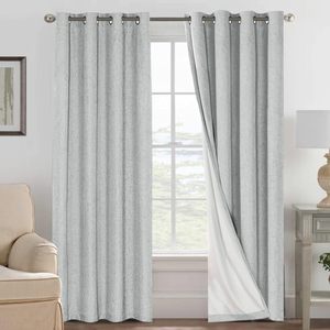 XinLan Modern Living Room <strong>Curtain</strong> Heavy <strong>Weight</strong> Linen Mixed Thermal Blackout <strong>Curtain</strong> <strong>for</strong> House - Product Image 2
