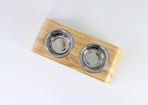 Estación de Comida y Agua para Mascotas de Madera de Roble Curvada de Alta Calidad, Soporte Elevado Resistente con Dos Tazones para Perros y Gatos, Venta al Por Mayor - Product Image 3