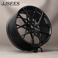 JJSEES Jantes forgées entièrement noires brillantes 17" 18" 19" 20" 21" 5x100 5x105 5x108 5x110 5x112 PCD pour BMW Série 3 M2 M3 M4 E46 F15 F30