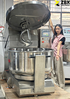 Amasadora de harina de cilindro industrial resistente de 75Kg, 100Kg, 125Kg, 150Kg, mezcladora de masa en espiral con tazón extraíble y carro desmontable