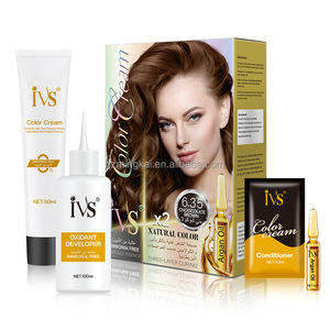 Creme de Coloração de Cabelo Loiro Claro Profissional IVS com Queratina e Óleo de Argan, Condicionador, Livre de Amônia, Cor Permanente - Product Image 6