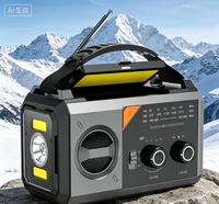 Radio portable 20000mAh, batterie externe auto-alimentée, radio de survie solaire d'urgence, lampe torche LED, chargeur de smartphone, ABS