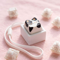 Keycap Fidget Clicker à thème chat mignon, 4 touches, pour clavier mécanique, artisanal, anti-stress, porte-clés pour sac à dos