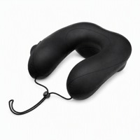 Olyi Coussin d'air en forme de U - Conception ultra-légère et compacte - Housse amovible lavable en machine - Pompe à air intégrée pour les voyages