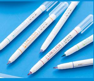 2021 ultimi studenti di cancelleria fanno il libro mastro a mano doodle <span class=keywords><strong>do</strong></span> mark scrivi la penna a tre linee a doppia linea di colore del marchio multifunzionale - Product Image 3