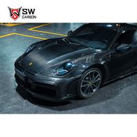 Capot en fibre de carbone véritable pour Porsche 911 992 Carrera S Upgrade TC Engine Cover Bonnet Car Exterior Parts