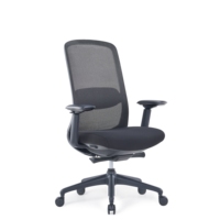 Chaise de bureau exécutive moderne pivotante en maille, sans appui-tête, hauteur de siège réglable et accoudoirs fixes