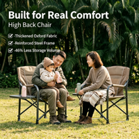 Chaise de Réalisateur Pliante en Aluminium Grande Taille Respirante avec Tablette Pliante, Ensemble Chaise et Table Portable pour Camping et Pêche