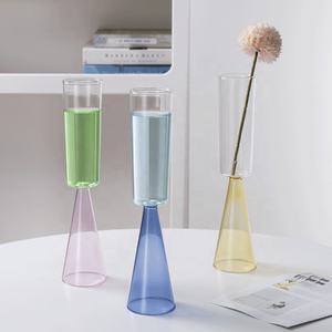 Copas de Vino Cónicas de Tallo Alto Sopladas a Mano para Bodas, Copas de Champán de Borosilicato de Alta Calidad en Colores Azul, Verde, Amarillo y Rosa - Product Image 6