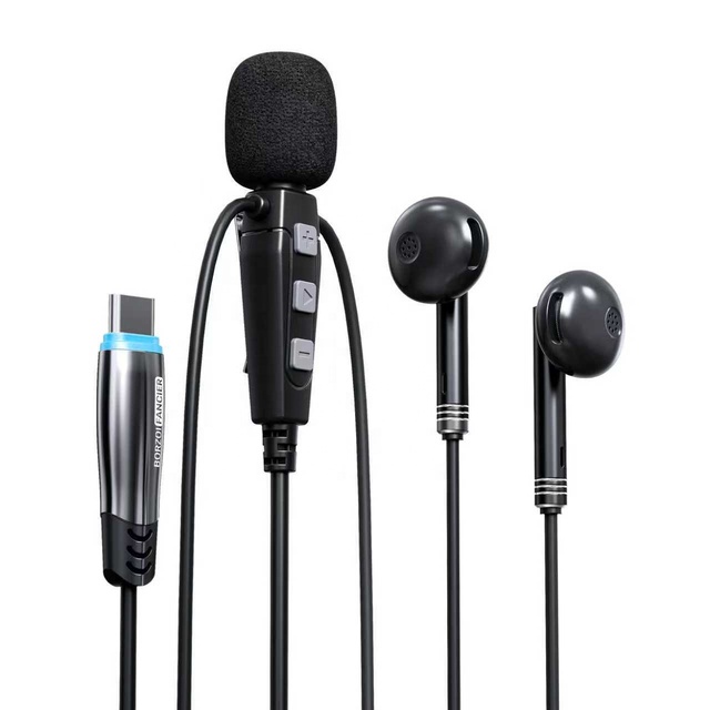 Vicsound BTSK01 In-Ear Type-C TPE Gaming Headset Ear Return DSP Reverb 1.5m Cord for Live Karaoke AI Real-Life Recording Dubbing