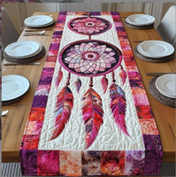 Chemin de table et nappe matelassés brodés imprimés numériquement en 3D pour la décoration de la table de salon et de salle à manger
