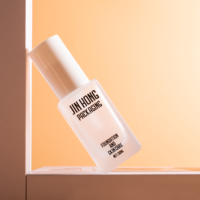 Botol Kaca Foundation Cair Persegi 30ml 1oz dengan Pompa Tekan untuk Kemasan Lotion Krim Wajah