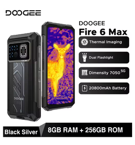 DOOGEE Fire 6 Max 5G <span class=keywords><strong>telefono</strong></span> robusto dimensione 7050 di Imaging termico 6.7 doppia torcia 20800mAh batteria cellulare - Product Image 3
