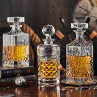Juego de Decantador de Whisky Grabado, Estilo Europeo, Cristal sin Plomo, con Vasos Old Fashioned y Logotipo Personalizado