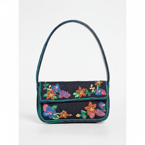 Sac à main artistique à bandoulière perlée avec sangle sécurisée - Product Image 1