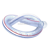 Tuyau flexible en PVC renforcé de fil d'acier de 16 mm (longueur 100 m) - Tube transparent pour air/eau/contact alimentaire haute pression