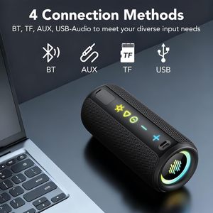 Outdoor <b>Speaker</b> IPX7 Waterproof 30W HD Stereo Sound TWS Pairing 30H Battery Life <b>LED</b> Light Portable Wireless <b>Speaker</b> - Product Image 6