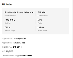 Polvo de Silicato de Grado Alimenticio, Eliminador de Impurezas, Medio de Filtración, Ingrediente para Procesamiento Industrial, CAS 1343-88-0 - Product Image 6