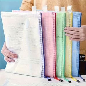 Transparent PVC Mesh Zipper <b>File</b> Bag A4 Size Student test Paper Customized logo Printing Portable <b>File</b> <b>Storage</b> Device - Product Image 5
