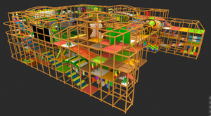 Cadre d'escalade mignon pour aire de jeux intérieure sur le thème de la forêt avec toboggan et fosse <span class=keywords><strong>à</strong></span> balles encourageant l'interaction parent-enfant - Product Image 5