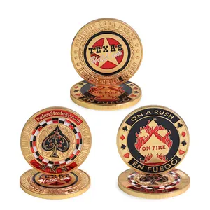 TEXAS Karten Chip Bord Spiele Geschenk Poker Halter Münze Metall Poker Card Guard Protector