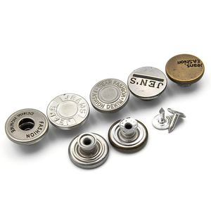Vintage Metal Snap <b>Buttons</b> Round Embossed Logo Nickel-Free Denim Jeans Fashion Homme Style - Product Image 5