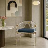 JingYue chaise élégante en résine transparente de luxe personnalisée meubles fabriqués à la main pour espaces commerciaux hôtels salons