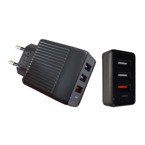 Cargador de Pared USB Rápido de 3.0A, 3 Puertos USB, Adaptador Delgado de Doble Puerto para Oppo, Salida de 20V, Entrada de 25A, Enchufe Europeo, Reino Unido, Japón, Auriculares Industriales - Product Image 1