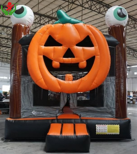 Tongxin bí ngô lâu đài nhà bị trả lại tùy chỉnh <span class=keywords><strong>Inflatable</strong></span> Halloween ma ám Combo trượt cho Bouncer vui vẻ - Product Image 2