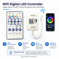 Controlador LED SPI Magic Home DC5-24V, Controlador Inalámbrico WiFi Inteligente para Tiras LED RGBIC