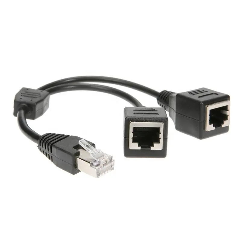 2 in 1 RJ45 남성에서 2 여성 RJ45 인터넷 이더넷 분배기 어댑터 케이블