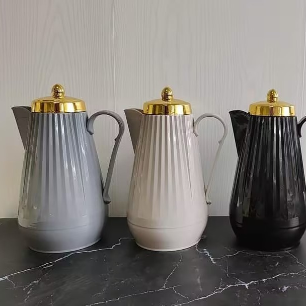 1L Plastic Vacuum Thermos Kettle-Business Gift 6-12 Hours Thermal Insulation American Style Bullet Shape