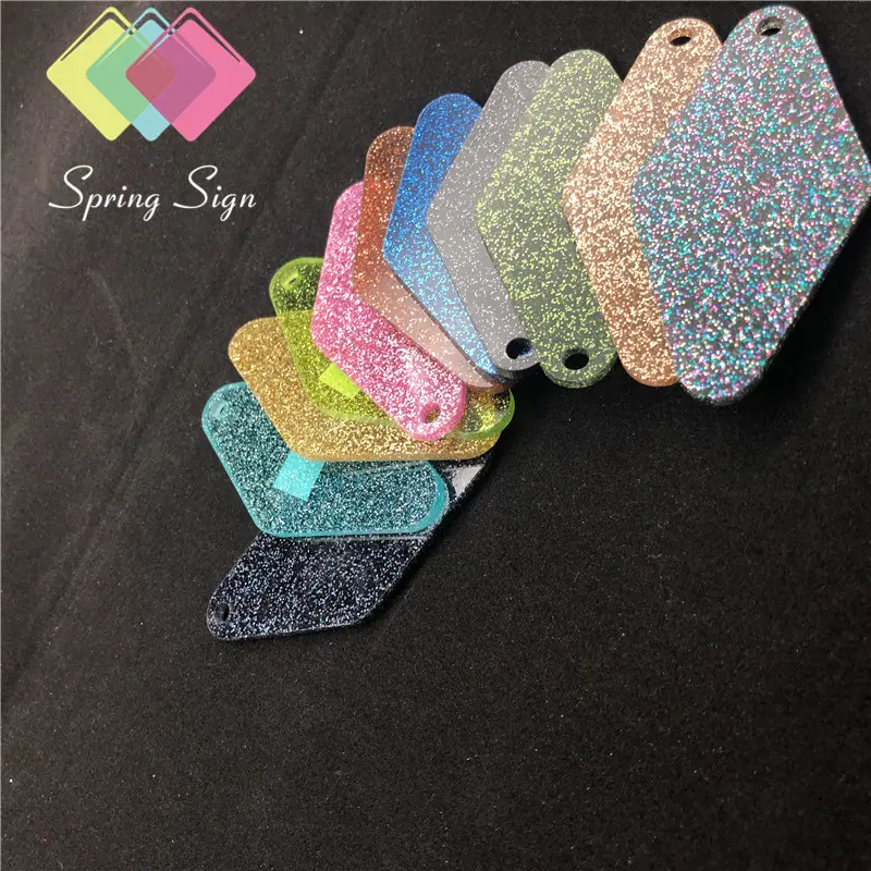 Spring Sign Cut to Size Plexi glass Sheet Glitter Acrylic sheet Colorful PMMA Sheet